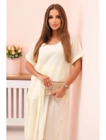 Dámské bavlněné šaty s volným střihem žlutý