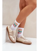 Nízké Dámské Tenisky Z Eko Kůže Béžové Nonalorin