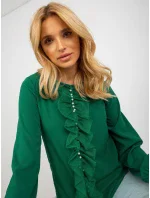 Dámská halenka LK BZ 506673.36 tmavě zelená - FPrice Dámská halenka LK BZ 506673.36 tmavě zelená - FPrice