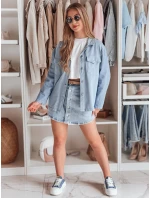 Dámská košilová bunda OVERBOR modrá FashionStreet TY4887 Dámská košilová bunda OVERBOR modrá FashionStreet TY4887