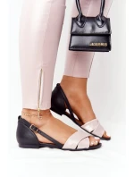 Kožené Kovové Sandály Maciejka 04614-15 Růžovo-Cerné
