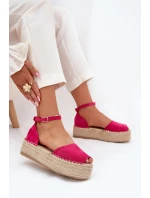 Dámské espadrilky na platformě s pletením fuchsie Selise