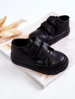 Dětské Kůže tenisky se suchým zipem Černe Foster