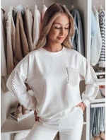 Dámská oversize mikina LUXEEN ecru FashionStreet RY2793