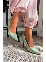 Klasické lakované lodičky z imitace kůže Zelené Odira