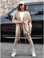 WINONA dámská bunda s kapucí z alpaky tmavě béžová FashionStreet NY0680