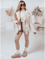 Dámská kožená bunda s ovčí kůží NORFDIMA bílá FashionStreet TY4735