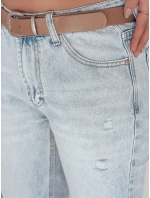 Dámské džínové kalhoty slim fit s páskem SLIMLEN modré FashionStreet UY2349