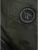 Prošívaná dámská vesta v khaki barvě s asymetrickou spodní částí S'West (B8237-11)