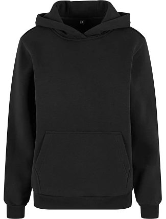 Build your Brand BY 289 Dámská oversize mikina s kapucí "Fluffy" 56.0289 black