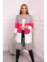 Šedý+malinový pruhovaný svetr Šedý+malinový pruhovaný svetr