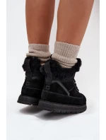 Dámské Zimní Boty Na Platformě S Kožíškem Big Star SS274369 Černé