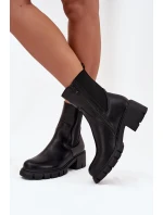 Dámské Botky Na Klocku Eko Kůže Černé Kyra