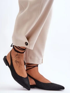 Ženy Tkanicí Baleríny Ozdobené Pytlíky Černé Jange