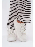 Dámské plátěné tenisky na platformě Big Star – bílé