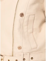 Dámské kožené ramonesky se zipy béžové FashionStreet TY5643