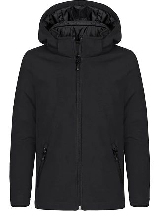 Clique Padded Hooded Softshell Junior Dětská zateplená softshellová bunda s kapucí 67.0906 black Clique Padded Hooded Softshell Junior Dětská zateplená softshellová bunda s kapucí 67.0906 black