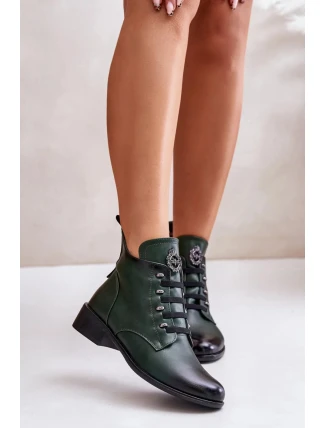 Dámské kotníkové boty ASA198-21 model 201242 Tmavě zelená - Jezzi Dámské kotníkové boty ASA198-21 model 201242 Tmavě zelená - Jezzi