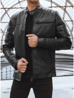 Pánská kožená bunda černá FashionStreet TX4229