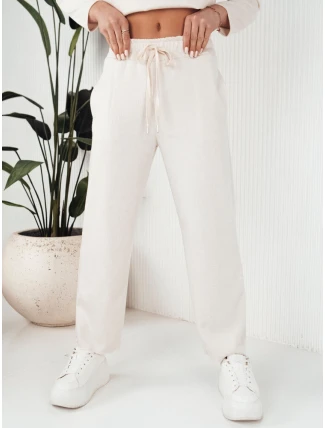 Dámské kalhoty se širokými nohavicemi LURION ecru FashionStreet UY1894