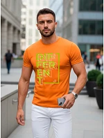 Pánské oranžové tričko s potiskem FashionStreet NX5008R