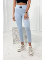 Pruhované legíny s vysokým pasem modré