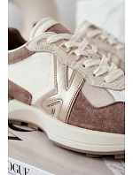 Dámské semišové tenisky Kobbo 66954 béžové