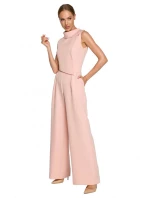 Dámský overal bez rukávů s dvouvrstvým vrškem M702 Pudr růžová - Moe Dámský overal bez rukávů s dvouvrstvým vrškem M702 Pudr růžová - Moe