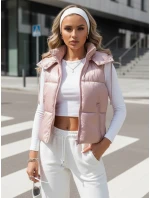 Dámská prošívaná vesta OSHE růžová FashionStreet TY3705 Dámská prošívaná vesta OSHE růžová FashionStreet TY3705