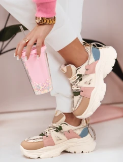 Dámské tenisky na silnější podrážce NEWMOVE beige FashionStreet ZY0590