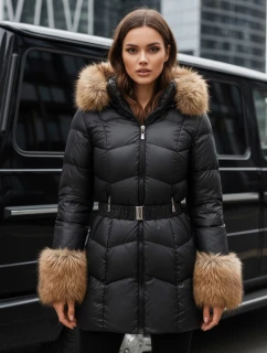 Dámská zimní prošívaná bunda s kapucí černá FashionStreet TY5320