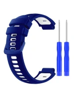 Silikonový řemínek pro Garmin G02 - tmavě modrý a bílý Silikonový řemínek pro Garmin G02 - tmavě modrý a bílý