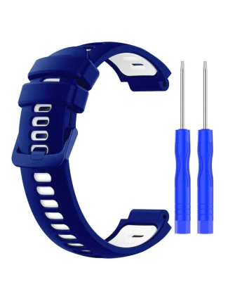 Silikonový řemínek pro Garmin G02 - tmavě modrý a bílý Silikonový řemínek pro Garmin G02 - tmavě modrý a bílý