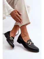 Zazoo 2880 Dámské Mokasíny Kožené S Ozdobou Černé