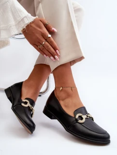 Zazoo 2880 Dámské Mokasíny Kožené S Ozdobou Černé