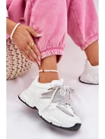 Tenisky Sportovní Boty Dámské S Dvojitým Šněrováním Bílé Efobell