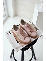 Dámské tenisky z přírodního semiše na platformě Vinceza 79597 růžové