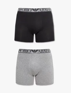 Pánské boxerky 2 pack 111912 2F720 08649 šedá/černá - Emporio Armani