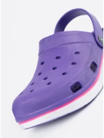 Luxusní fialové  nazouváky dámské na plochém podpatku