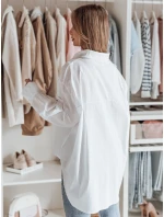 Dámské oversize tričko s prodlouženým zadním dílem BLUOSIZE bílé FashionStreet DY0457