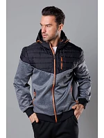 Pánská sportovní bunda z kombinovaných materiálů černo-oranžová (8M901-392) Pánská sportovní bunda z kombinovaných materiálů černo-oranžová (8M901-392)