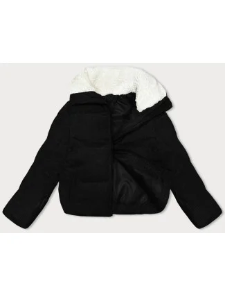 Černá dámská manšestrová bunda s vysokým stojáčkem J Style (5M3230-392)