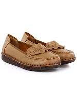 Dámské kožené mokasíny polobotky camel Artiker 58C1504