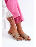 Pohodlné dámské žabky s cirkony Inblu BV000037 béžové