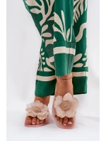 Průhledné Ploché Dámské Pantofle Se Syntetickým Květinou Nuda Vobetta