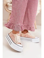 Dámské nízké trampky na platformě Melina – růžové