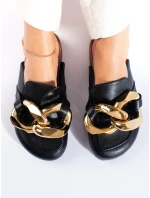 Praktické dámské  nazouváky černé bez podpatku