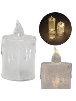 DEKORATIVNÍ SVÍČKA 8 CM TRANSPARENTNÍ TEPLÁ BÍLÁ 1 LED