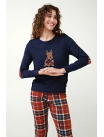 Vamp - Vánoční dámské pyžamo s ozdobnými lokty 21510 - Vamp