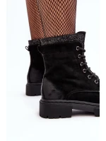 Dámské zdobené boty s zipem černé Santelia